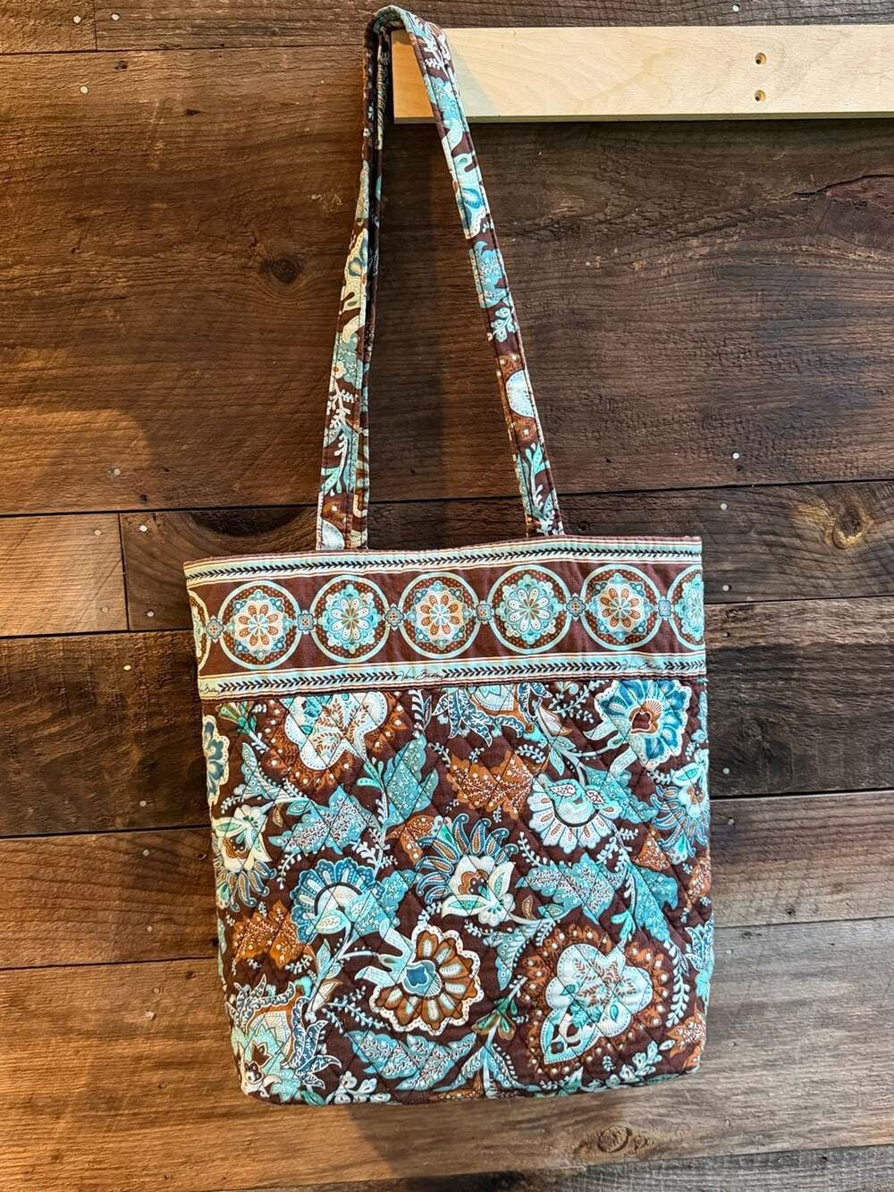 Vera Bradley Java Blue Retired Quilted Cotton Tote Shoulder Bag/wallet